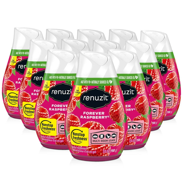 12 Pack Renuzit Adjustable Solid Gel Air Freshener, Forever Raspberry