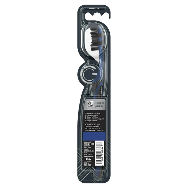 3 Gleem Toothbrushes 5 Cleaning Actions Soft Double The Brush Black 3 pack