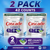 (2 Pack) Cascade Platinum Dishwasher Pods, Action Pacs Dishwasher Detergent Tabs, Fresh, 21 Count