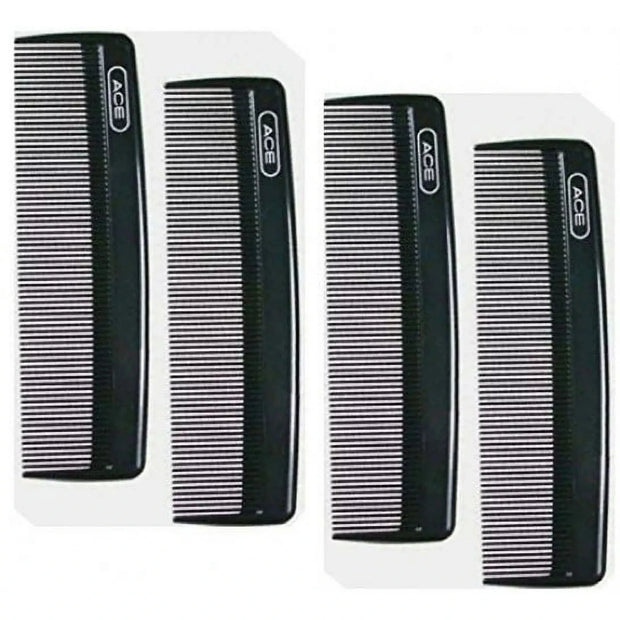 ACE 5" BLACK POCKET HAIR COMB - PACK OF 4