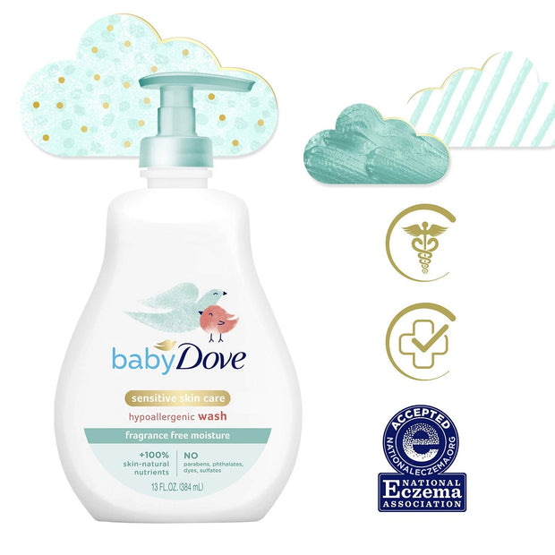 Baby Dove Tip To Toe Wash sensitive skin Fragrance free 13 oz 3pk