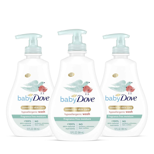 Baby Dove Tip To Toe Wash sensitive skin Fragrance free 13 oz 3pk