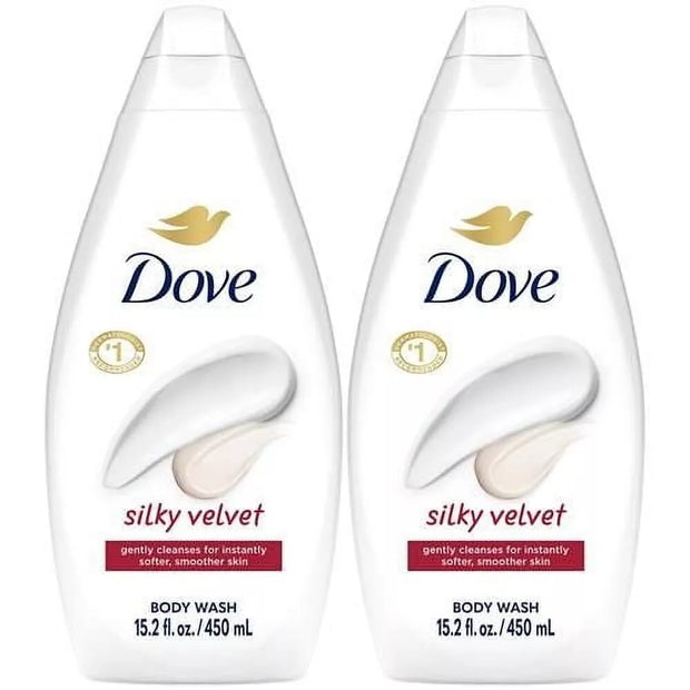 Body Wash - Silky Velvet by Dove for Unisex - 15.2 oz Body Wash 2 pack