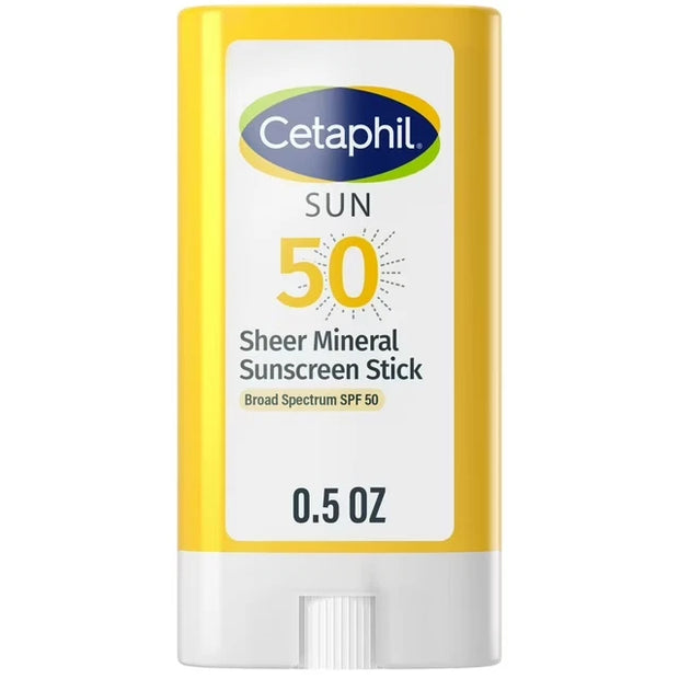 Cetaphil Sheer Mineral Sunscreen Stick, Broad Spectrum SPF 50. PACK OF 2
