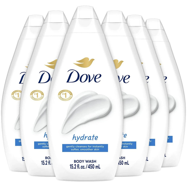 DOVE Body Wash -HYDRATE Unisex - 15.2 oz Body Wash PACK OF 6