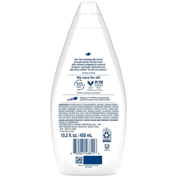DOVE Body Wash -HYDRATE Unisex - 15.2 oz Body Wash PACK OF 6