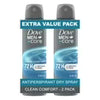 Dove Men+Care Antiperspirant Deodorant Dry Spray Twin Pack, Clean Comfort,