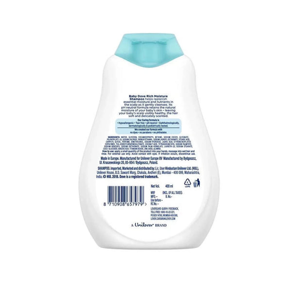 Dove Baby Hypoallergenic Tear-Free Shampoo, Rich Moisture, 13 fl oz 3 PACK