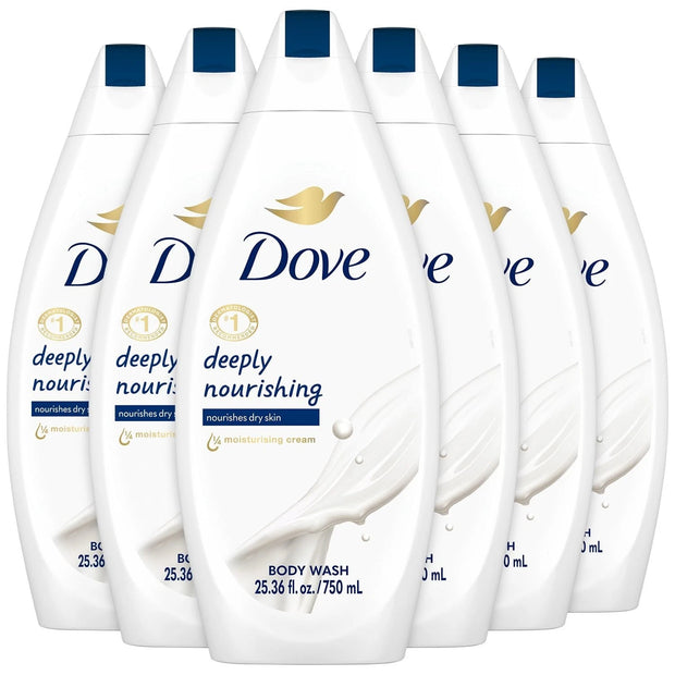 Dove DEEPLY NOURISHING Body Wash 15.2oz PACK OF 6