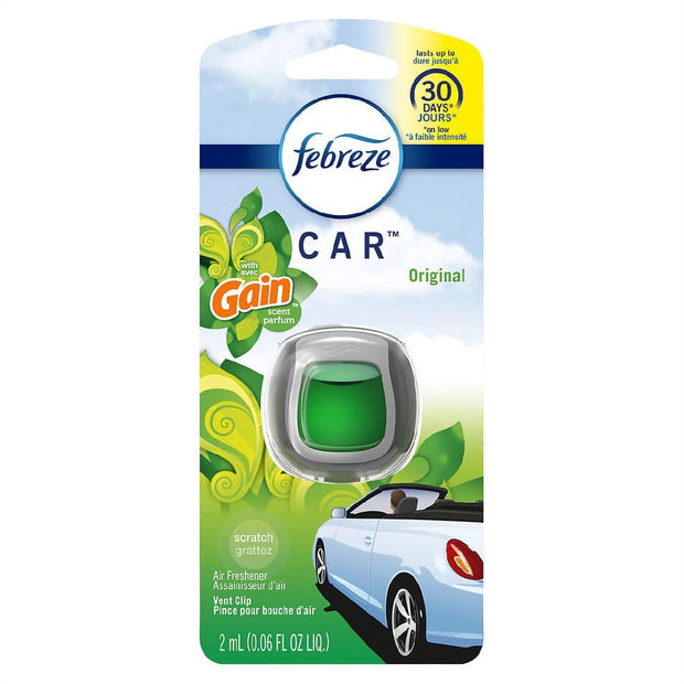 Febreze Car Vent Clip Air Freshener, Gain Original Scent 1 ea (Pack of 6)