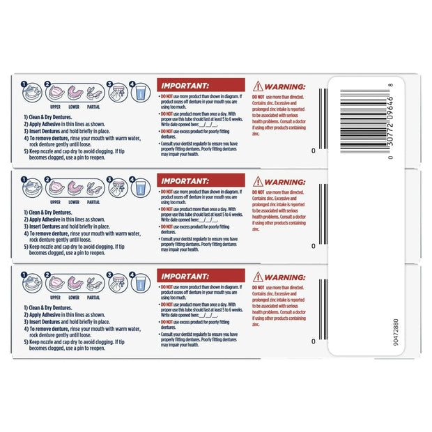Fixodent Professional Ultimate Denture Adhesive Cream, 1.8 oz 3 pack
