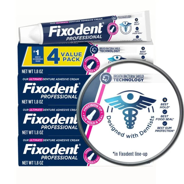 Fixodent Professional Ultimate Denture Adhesive Cream, 1.8 oz 4 PACK