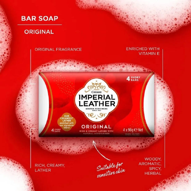 Imperial Leather Original Soap. PACK OF 12 BARS