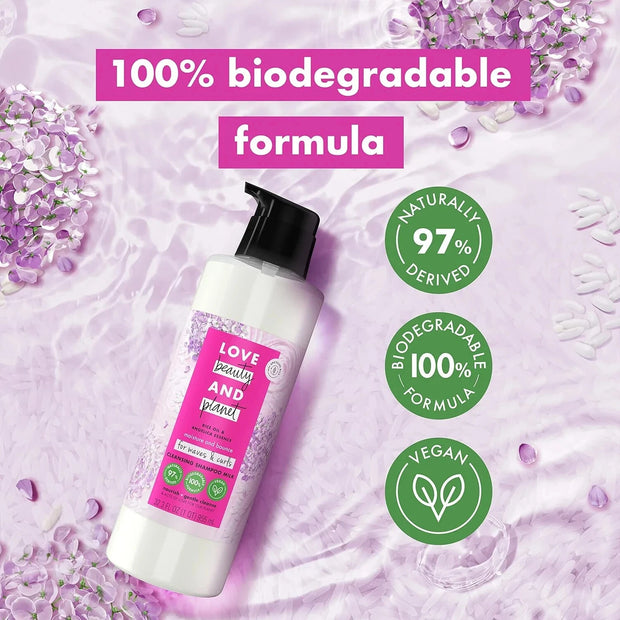 Love Beauty and Planet Shampoo Milk Moisture and Bounce for Waves and Curls Rice