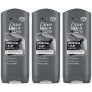 New DOVE MEN + CARE Purifying Charcoal + Clay Body and Face Wash with 3 pack