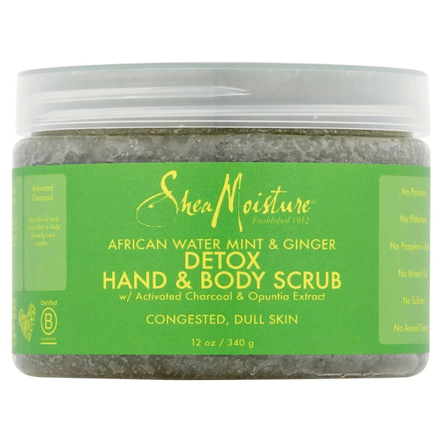 Shea Moisture African Water Mint & Ginger Hand & Body Scrub 12 Ounce (Pack of 2)