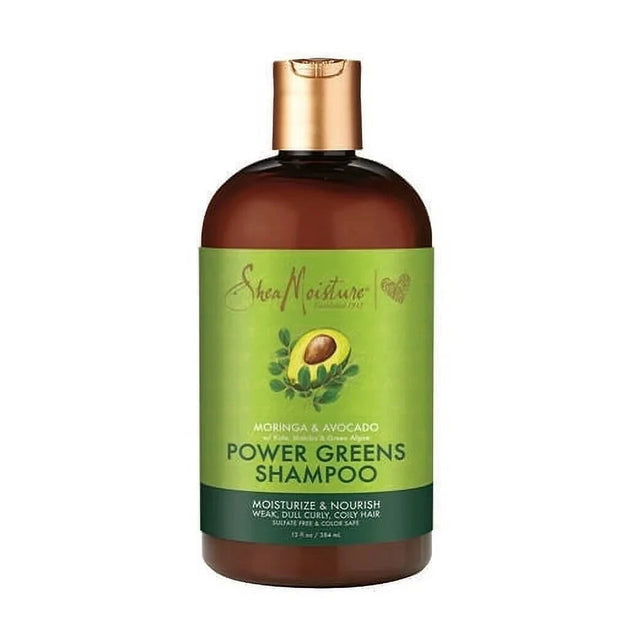 Shea Moisture Power Greens Shampoo Moisturize Nourish Moringa Avocado 2 BOTTLES