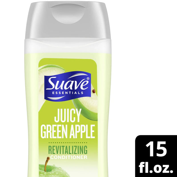 Suave Essentials Juicy Green Apple Revitalizing Conditioner 15 oz 3 BOTTLES