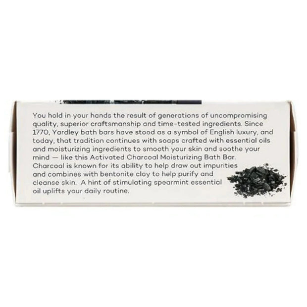Yardley London Moisturizing Bath Bar Activated Charcoal 4oz. - Pack of 6