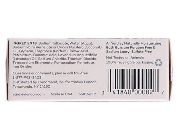 Yardley London Moisturizing Bath Bar English Lavender 4.25 ounce Pack of 6