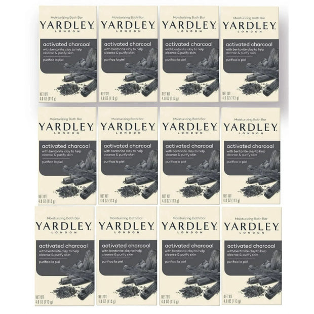 Yardley London Moisturizing Bath Bar Activated Charcoal 4 Oz. - Pack of 12
