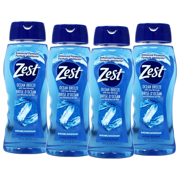 Zest BODYWASH OCEAN BREEZE 18OZ PACK OF 4