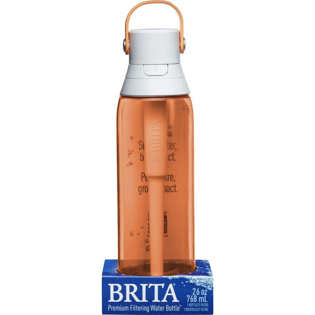 Brita 26 Oz Premium Leak Proof Filtered Water Bottle coral