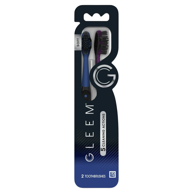 Gleem 5 Cleaning Actions Manual Toothbrush With Soft Bristles 4 Count